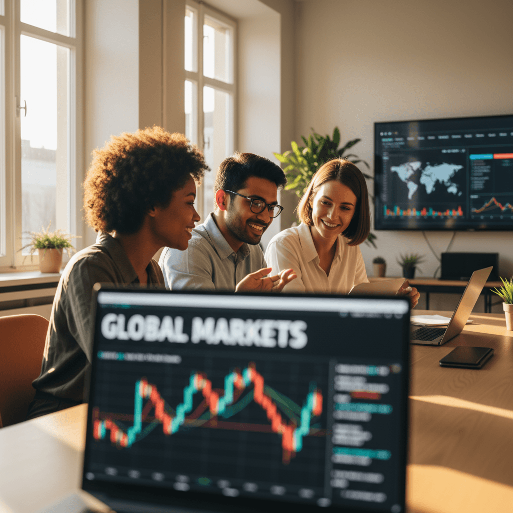Trader-Netzwerk in Zusammenarbeit und Austausch